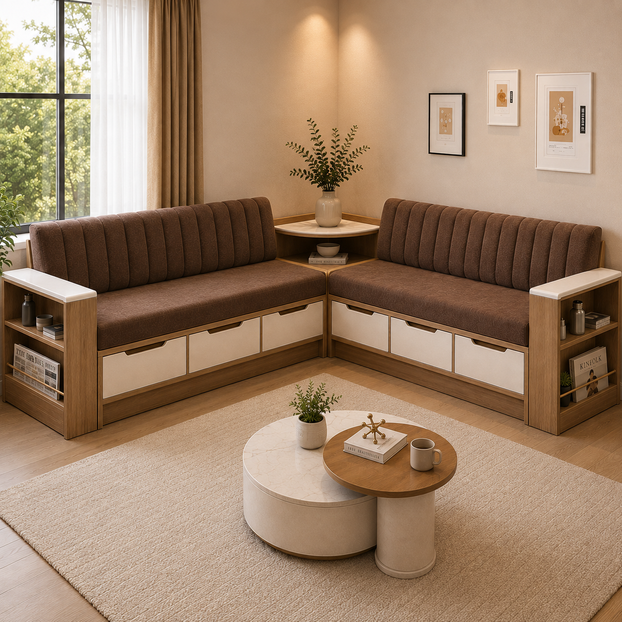 Luna L-Shape Storage Sofa combining premium comfort with smart storage and modern design.