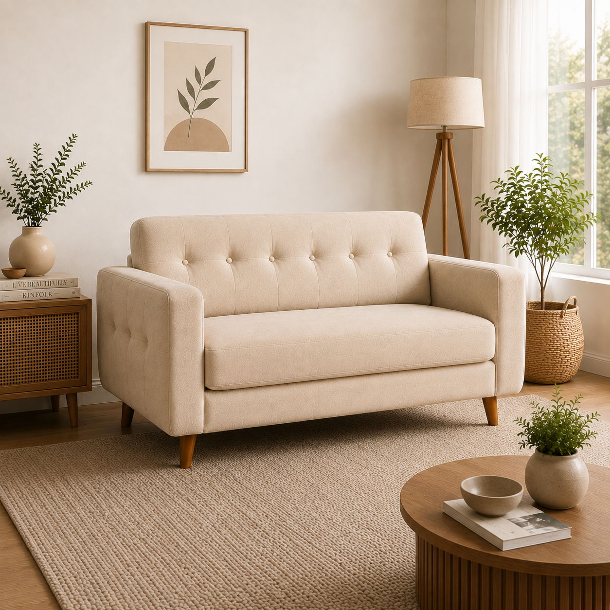 Nova Premium tufted 2 Seater sofa crafted for timeless comfort, durability, and modern living.